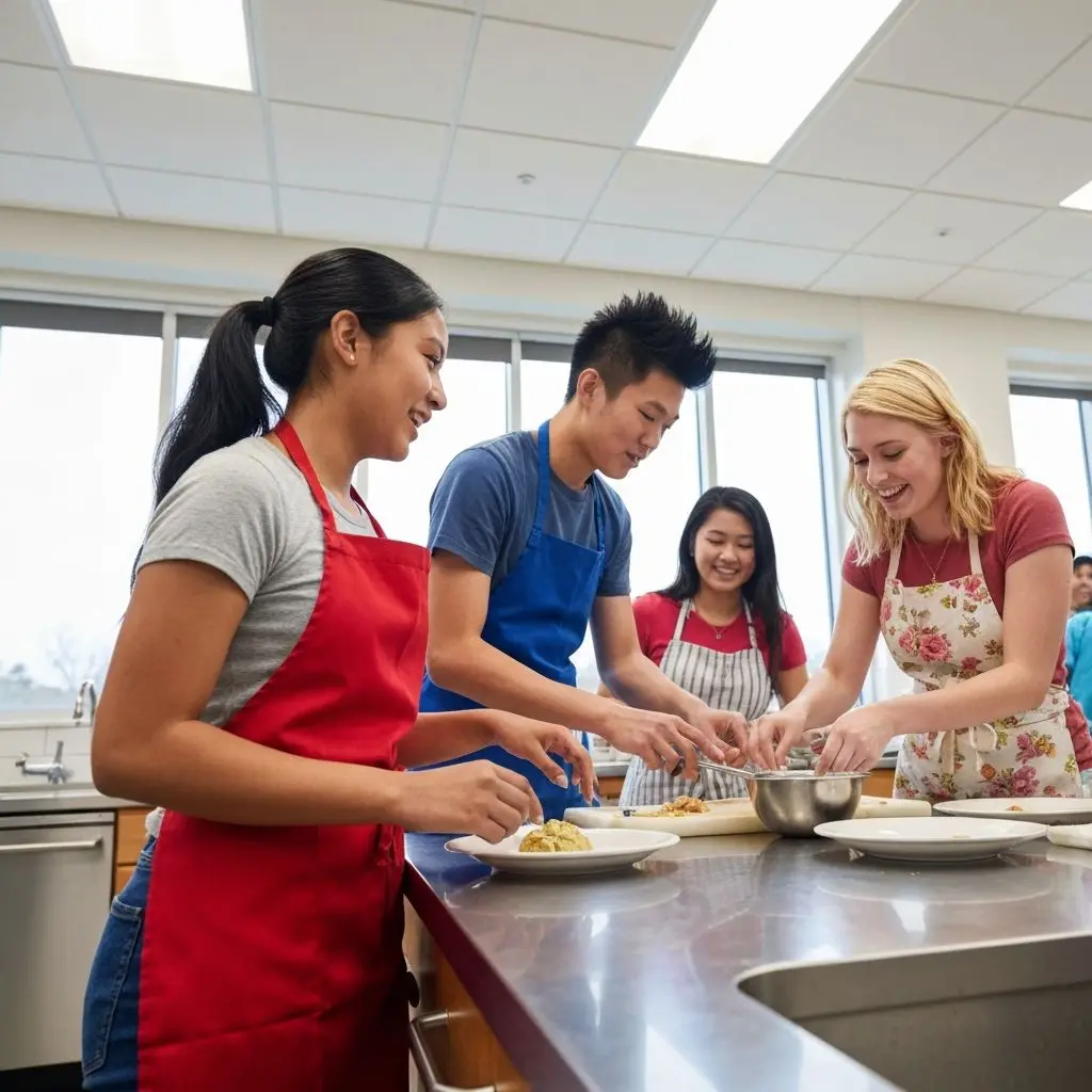 Students cooking